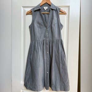 ECI Gray Button-Down Midi Dress